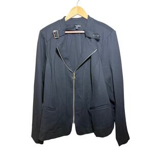 Torrid Studio Ponte Zip-Front Women's Plus Black Moto Jacket Size 4X